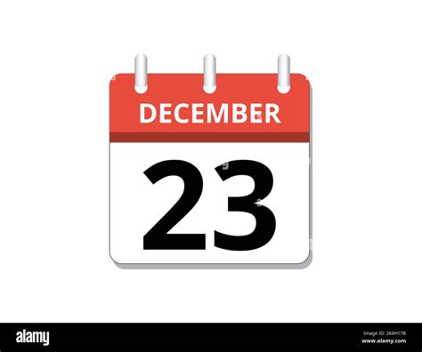 December, 23rd calendar icon vector, concept of schedule, business and ...