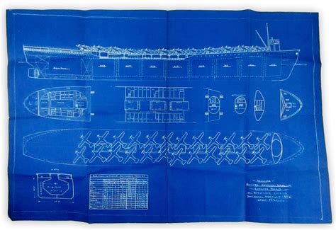 Lot - 1939 Aircraft Carrier Blueprints, Presented to Asst. Secretary of War Louis Johnson