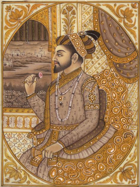 Shah Jahan Mughal Painting HandPainted Mughal Empire Portarit Art from ArtnIndia | Mughal ...