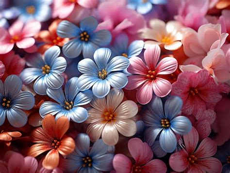 Premium Photo | Colorful flowers illustration HD 8K wallpaper Stock ...