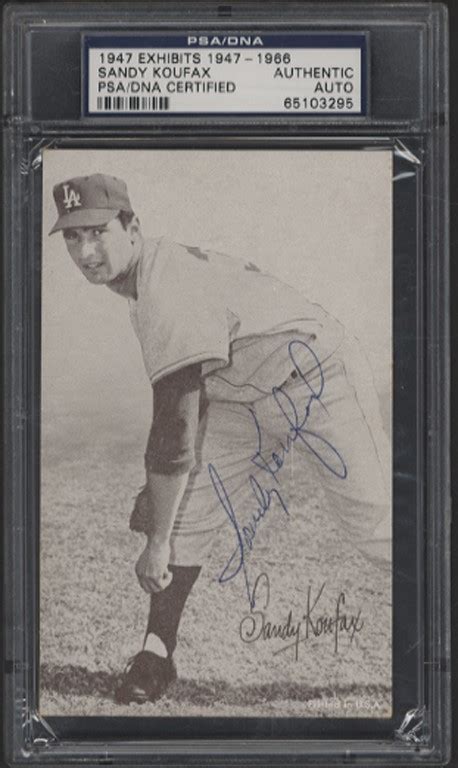 1947-66 Exhibits Sandy Koufax Signed (PSA)