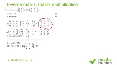 Inverse matrix, matrix multiplication - YouTube