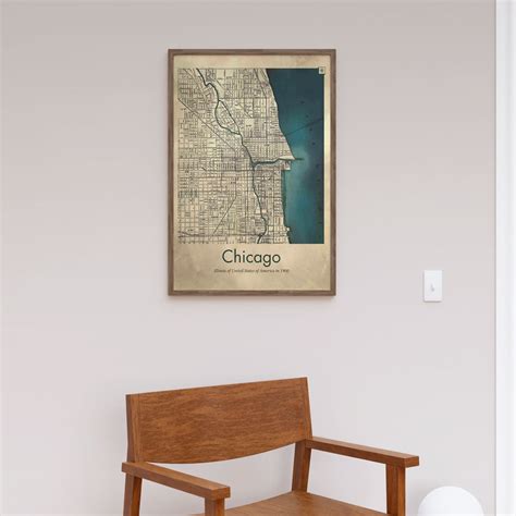 Buy Chicago map Wall Art Online at Best Price – Dessine Art