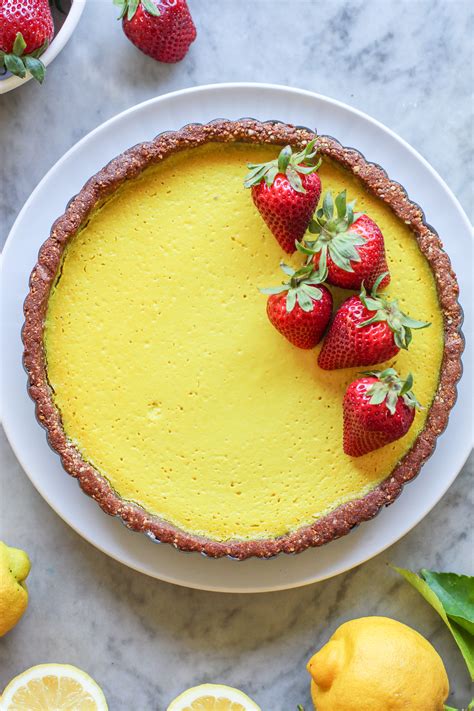 vegan lemon tart with almond crust - Girl on the Range