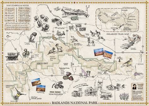 Map and guide to the "Best of the Badlands" Map of The Badlands in South Dakota, Illustrated Map ...