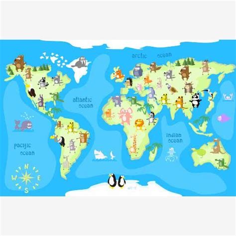 Atlantic Ocean, World Map, Diagram, Canvas, Prints, Cards, Tela, Canvases