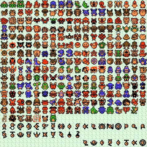 gameboy menu sprites for all of gen 2 + extra | Pokémon | Know Your Meme