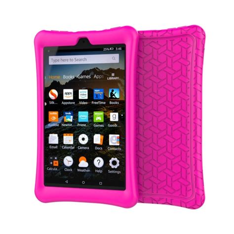 Amazon IPad Case Fire HD 8 Pink Protective Silicone Tablet Cover - Tanga