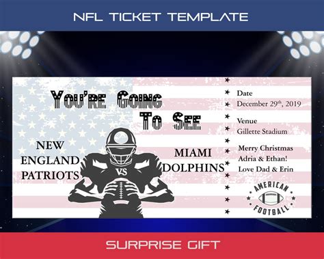 NFL Ticket American football ticket NFL Ticket template | Etsy