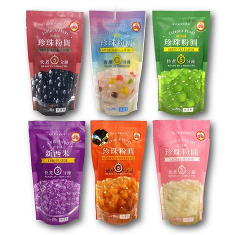 BOBA Black Tapioca Pearl Bubble Tea, Pack (Each OZ) Pack Of 50 BOBA Straws (Variety Color ...