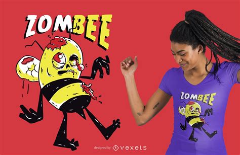 Zombie Bee T-shirt Design Vector Download