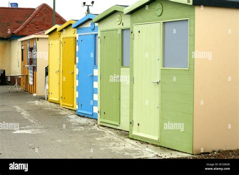 beach huts on seaford beach, east sussex, england, united kingdom Stock ...