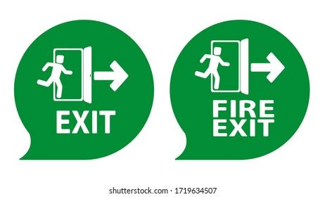 Emergency Exit Door Sign Vector Icon Stock Vector (Royalty Free ...