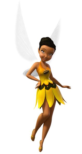 a cartoon character dressed in yellow and black is flying with her hands behind her back