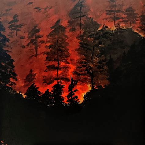 A Forest Fire I painted last night. Do you think I'm ready to start selling my work? : r/painting