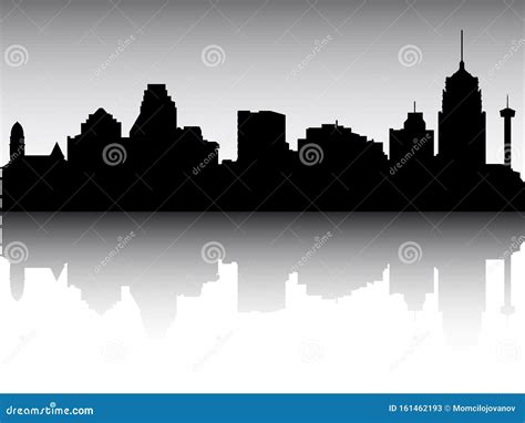 Silhouette Skyline Panorama of San Antonio Texas Stock Vector ...