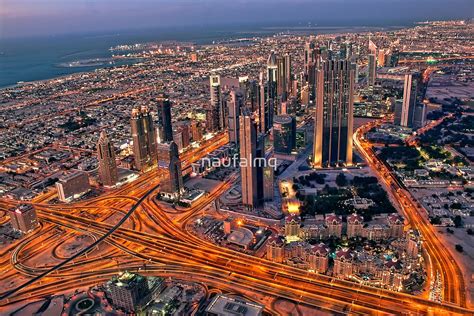 "Dubai skyline, from Burj Khalifa" by naufalmq | Redbubble