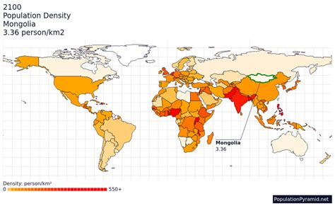 Population Density Mongolia 2100