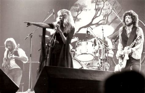 John McVie, Stevie Nicks, and Lindsey Buckingham of Fleetwood Mac performing on the 'Rumours ...