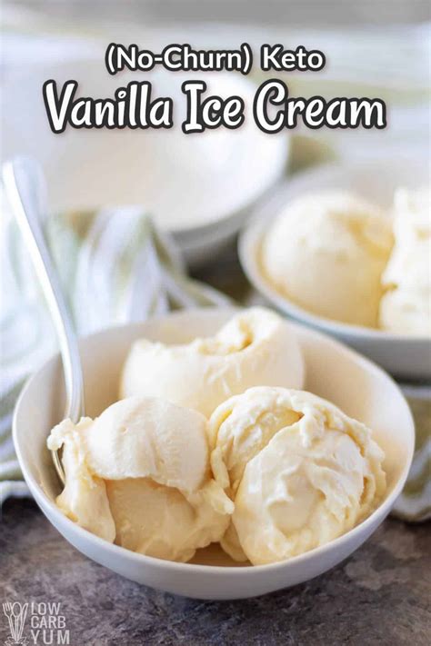 Keto Vanilla Ice Cream Recipe (No Churn Method) | Low Carb Yum