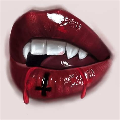 Vampire lips illustration , digital art #vampirelips #lips | Lippen kunst, Lippen, Kunst