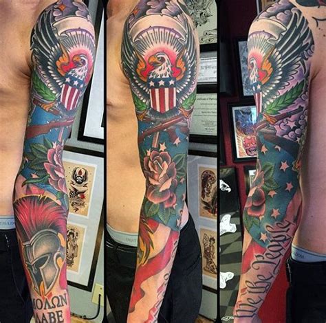 Top 91 Patriotic Tattoo Ideas - [2021 Inspiration Guide] | Sleeve tattoos, Full sleeve tattoos ...