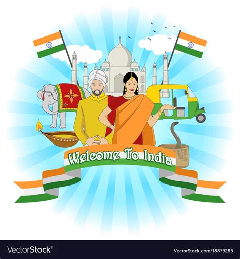 Welcome to india Royalty Free Vector Image - VectorStock