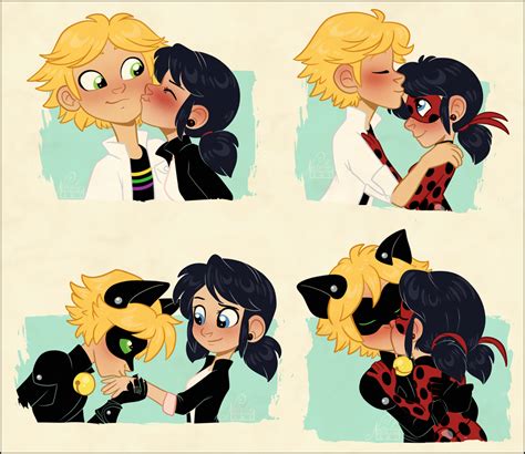 Ladybug And Cat Noir Kissing In Love : Image about kiss in miraculous ...