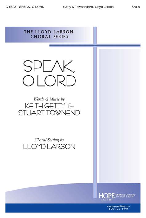 SPEAK O LORD-LL-SATB - Hope Publishing Company