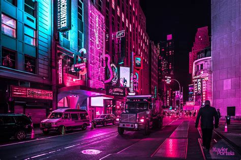 Vibrant Nighttime Photos of Times Square's Neon Lights by Xavier Portela