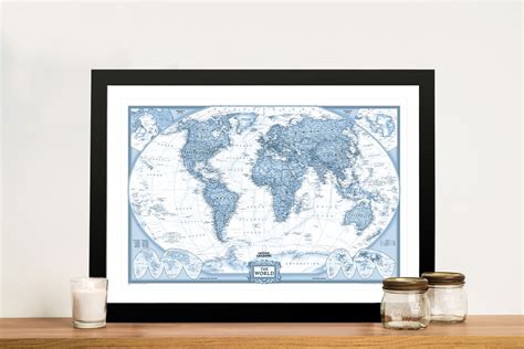 National Geographic World Map Framed - Table Rock Lake Map