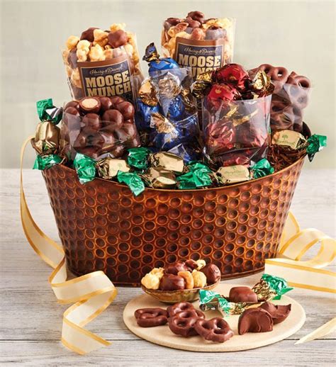 Chocolate Gift Basket | Chocolate gifts basket, Chocolate gifts, Chocolate lovers gift basket