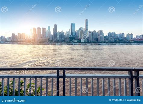 Chongqing City Skyline, China Stock Image - Image of center, blue ...