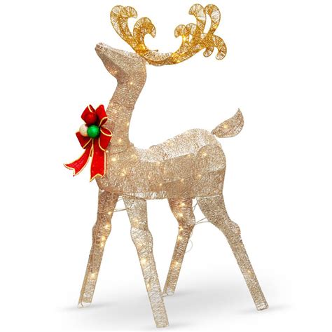 National Tree Company 48 in. Reindeer Decoration with Clear Lights-DF-070020U - The Home Depot