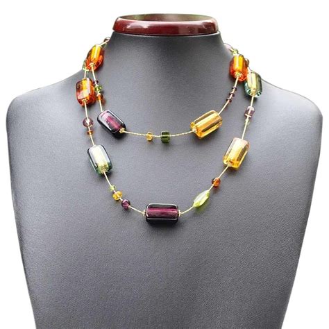 ITALIAN GOLD MURANO GLASS NECKLACE