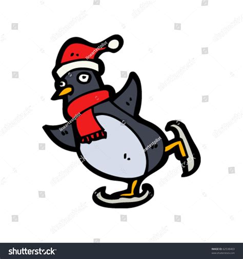 Ice Skating Penguin Cartoon Ilustración vectorial en stock 62538403 : Shutterstock