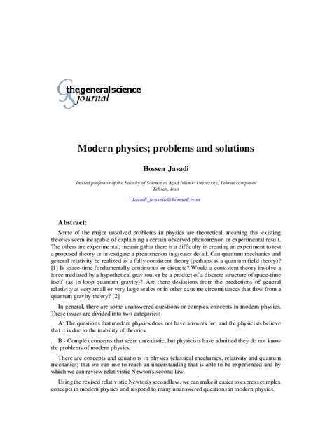 (PDF) Modern physics; problems and solutions | Hossein Javadi ...