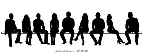 Silhouettes People Sitting Stock Vector (Royalty Free) 631597952 | Silhouette people, Person ...