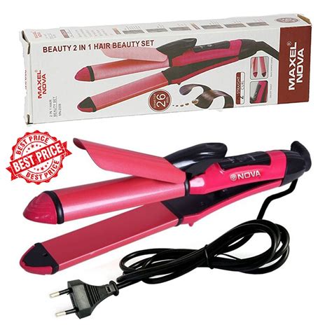 Nova 2 in 1 Multifunction Hair Straightener & Hair Curler | Shopee Malaysia