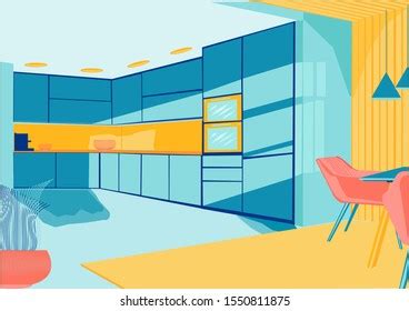 Modern Kitchen Flat Style Illustration Stock Illustration 1550811875 ...