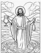 Free Jesus Turning Water Into wine coloring Page 2023 sketch template