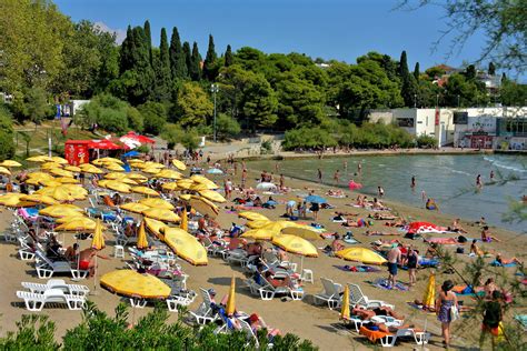 Crowd Swimming and Sunning at Bacvice Beach in Split, Croatia - Encircle Photos