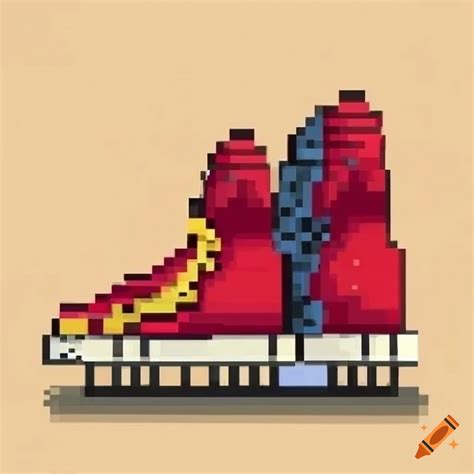 Vintage sneakers in pixel art style on Craiyon