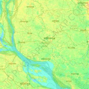 Manikganj District topographic map, elevation, terrain