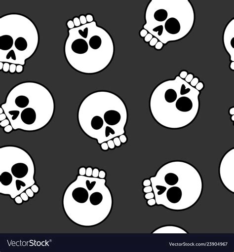 Skull cartoon seamless pattern background Vector Image