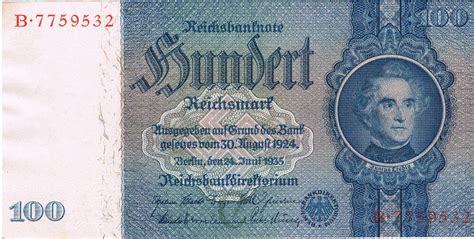 100 Reichsmark (Reichsbanknote) - Germany - 1871-1948 – Numista