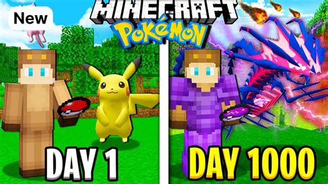 I Survived 1000 Days in Minecraft POKEMON Movie! - YouTube