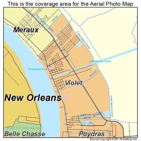 Aerial Photography Map of Violet, LA Louisiana