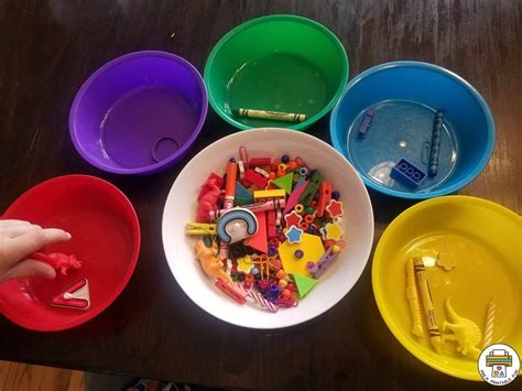 Children love using new and interesting objects. Lay out colored index ...