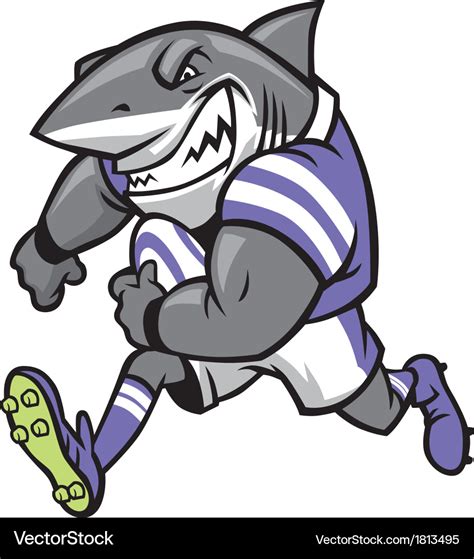 Rugby shark mascot Royalty Free Vector Image - VectorStock